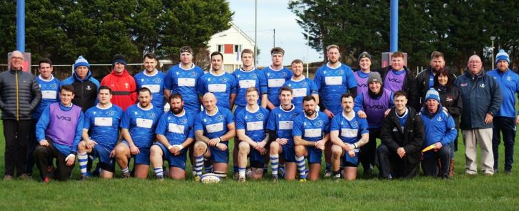The winning Haverfordwest squad and club officials